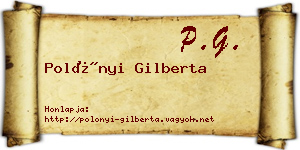 Polónyi Gilberta névjegykártya